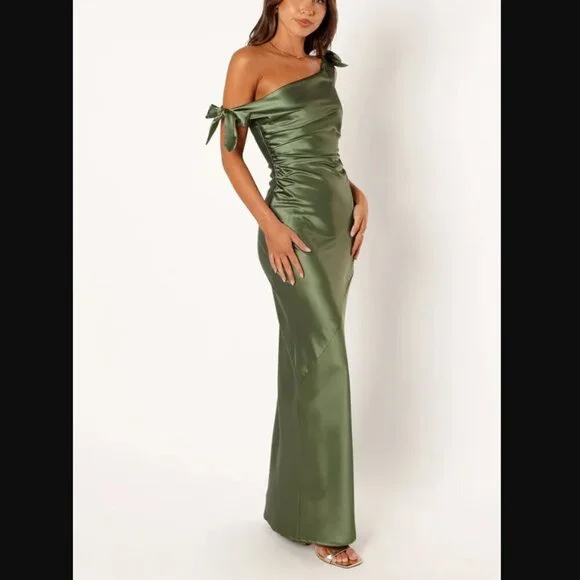 Petal & Pup | Dresses | Petal Pup Selma Olive Green Satin Off Shoulder Maxi Dress L | Poshmark Petal & Pup | Dresses | Petal Pup Selma Olive Green Satin Off Shoulder Maxi Dress L | Poshmark